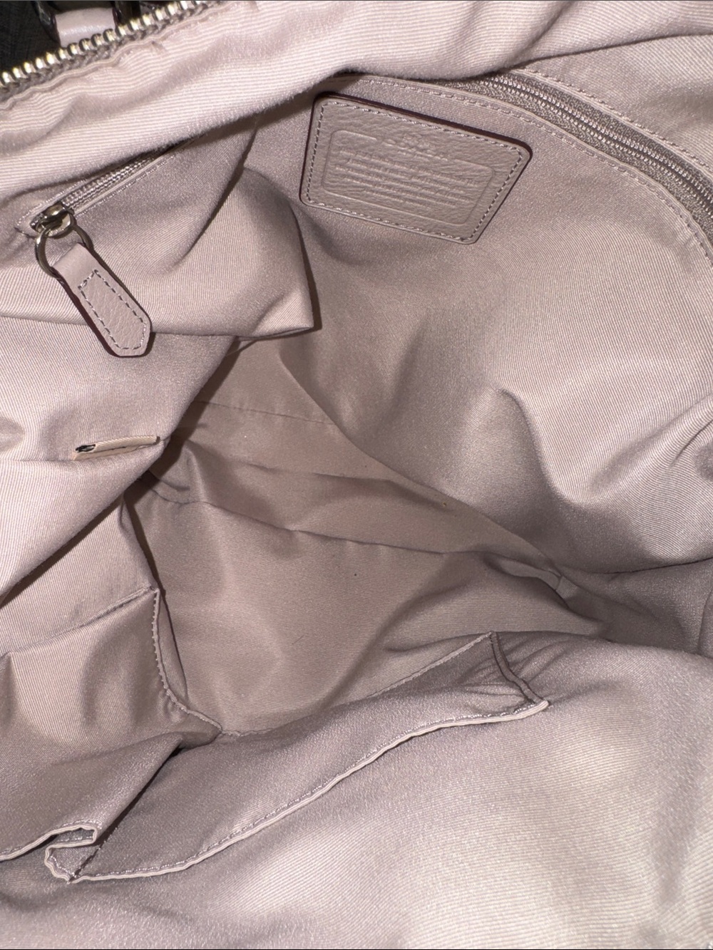 COACH Bag Kelsey Large Taupe Pebbled Leather Satchel Crossbody EUC - Picture 13 of 17